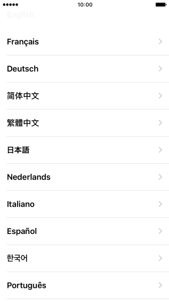 Pressione o idioma desejado. Pressione o idioma desejado.