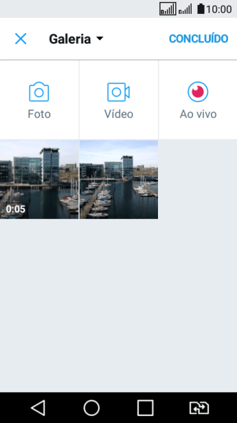 Pressione a foto ou o vídeo desejado. Pressione a foto ou o vídeo desejado.