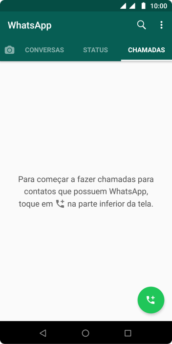 Pressione o ícone de nova chamada. Pressione o ícone de nova chamada.