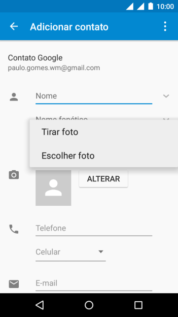 Pressione Escolher foto. Pressione Escolher foto.