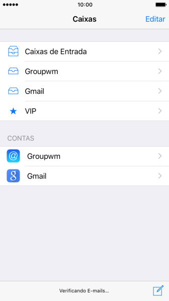 Pressione a conta de e-mail desejada. Pressione a conta de e-mail desejada.