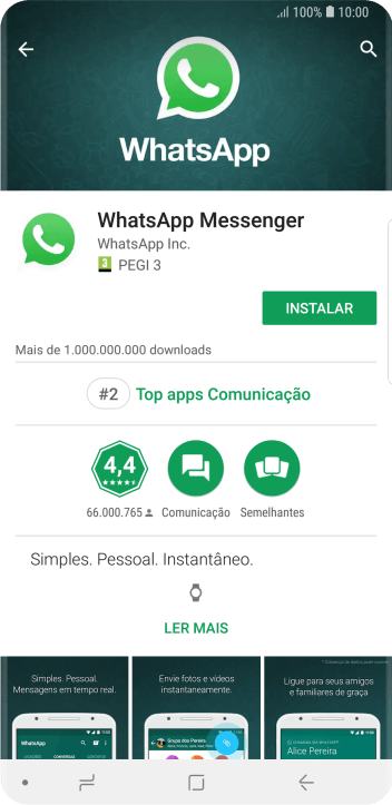 Pressione INSTALAR, e siga as indicações da tela para instalar o app. Pressione INSTALAR, e siga as indicações da tela para instalar o app.