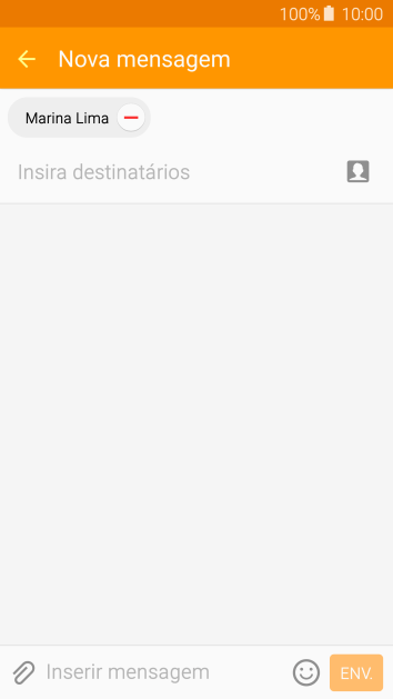 Pressioneo campo de escrever, e digite o texto da sua MMS. Pressioneo campo de escrever, e digite o texto da sua MMS.