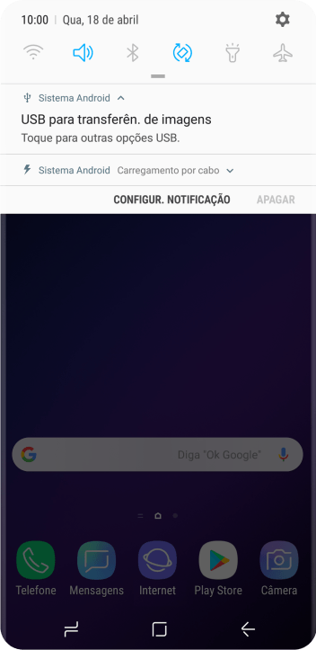 Pressione Toque para outras opções USB.. Pressione Toque para outras opções USB..