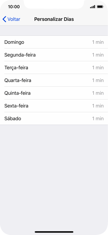 Pressione os dias desejados. Pressione os dias desejados.