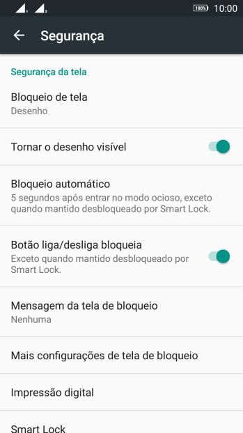 Pressione Bloqueio de tela, e digite o código de bloqueio atual. Pressione Bloqueio de tela, e digite o código de bloqueio atual.