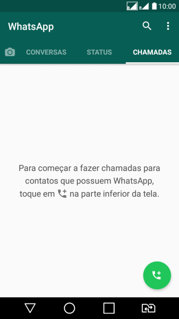 Pressione o ícone de nova chamada. Pressione o ícone de nova chamada.