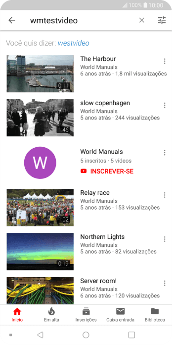 Pressione o vídeo desejado. Pressione o vídeo desejado.