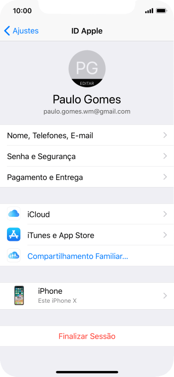 Pressione iCloud. Pressione iCloud.