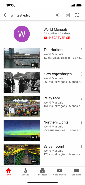 Pressione o vídeo desejado. Pressione o vídeo desejado.