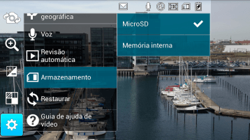Pressione MicroSD para salvar os vídeos no cartão de memória. Pressione MicroSD para salvar os vídeos no cartão de memória.