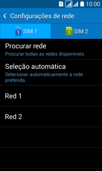 Se você quiser selecionar a rede automaticamente, deve pressionar Seleção automática. Se você quiser selecionar a rede automaticamente, deve pressionar Seleção automática.