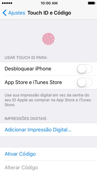 Pressione Ativar Código, e digite um código de bloqueio de sua escolha duas vezes seguidas. Pressione Ativar Código, e digite um código de bloqueio de sua escolha duas vezes seguidas.