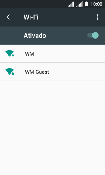 Pressione a rede Wi-Fi desejada. Pressione a rede Wi-Fi desejada.