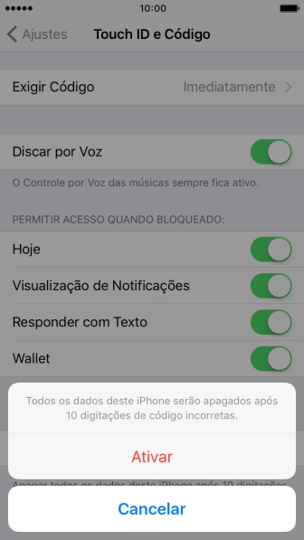 Se você quiser ativar a função, deve pressionar Ativar. Se você quiser ativar a função, deve pressionar Ativar.