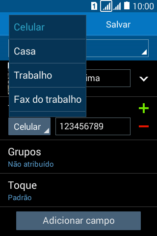 Pressione o tipo de número desejado. Pressione o tipo de número desejado.