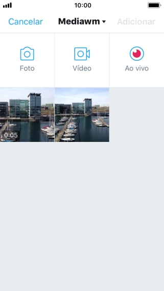 Pressione a foto ou o vídeo desejado. Pressione a foto ou o vídeo desejado.