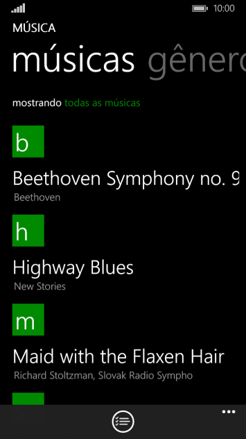 Navegue até a pasta desejada e pressione o arquivo de música desejado. Navegue até a pasta desejada e pressione o arquivo de música desejado.