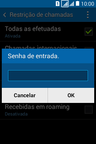 Digite sua senha de bloqueio, e pressione OK. Digite sua senha de bloqueio, e pressione OK.