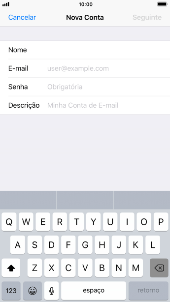 Pressione E-mail, e digite o endereço de e-mail. Pressione E-mail, e digite o endereço de e-mail.