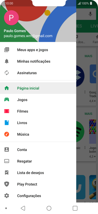 Pressione Configurações. Pressione Configurações.