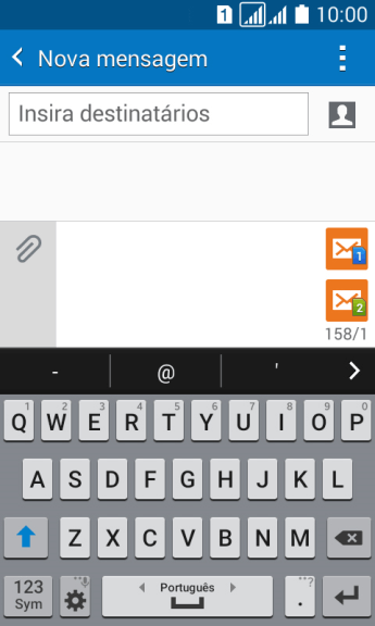 Abra uma nota, mensagem ou e-mail, para que o teclado fique visível na tela, e o celular pronto para a digitação. Abra uma nota, mensagem ou e-mail, para que o teclado fique visível na tela, e o celular pronto para a digitação.