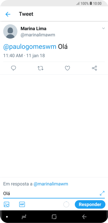 Escreva a resposta desejada, e pressione Responder. Escreva a resposta desejada, e pressione Responder.