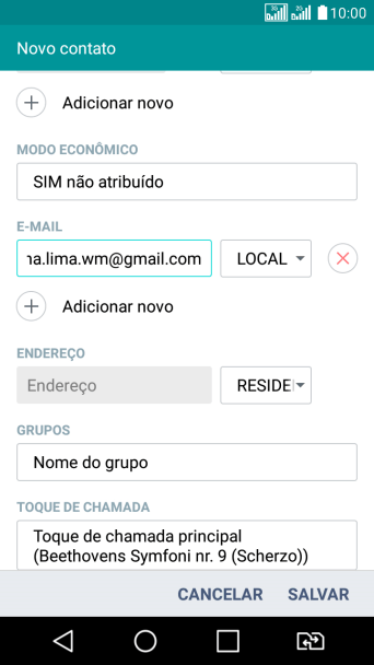 Pressione a lista suspensa ao lado do número do endereço de e-mail. Pressione a lista suspensa ao lado do número do endereço de e-mail.