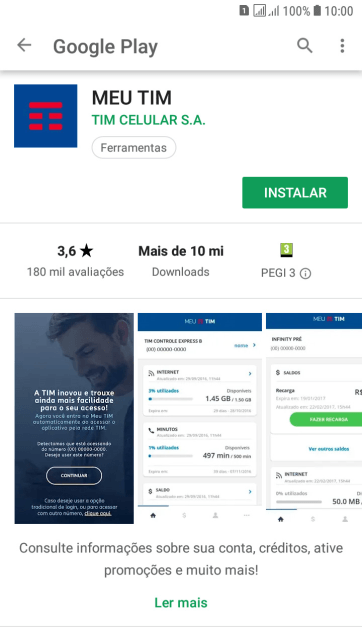 Pressione INSTALAR, e siga as indicações da tela para instalar o app. Pressione INSTALAR, e siga as indicações da tela para instalar o app.