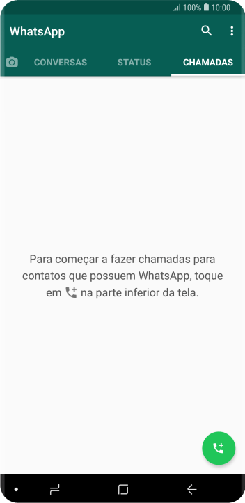 Pressione o ícone de nova chamada. Pressione o ícone de nova chamada.