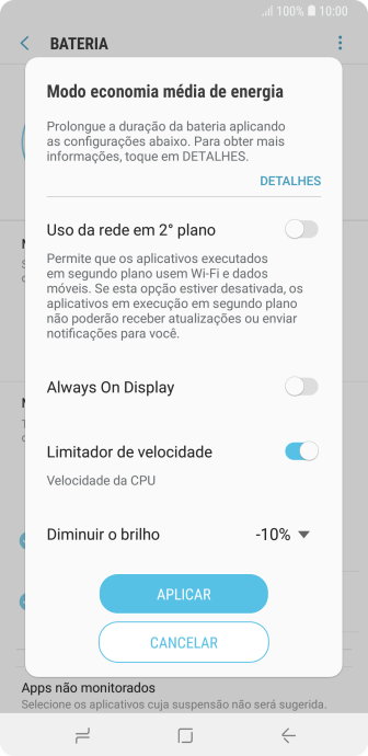 Pressione APLICAR para ativar a função. Pressione APLICAR para ativar a função.