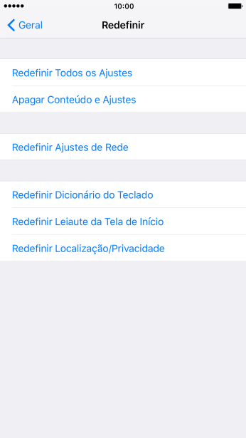 Pressione Redefinir Todos os Ajustes. Pressione Redefinir Todos os Ajustes.