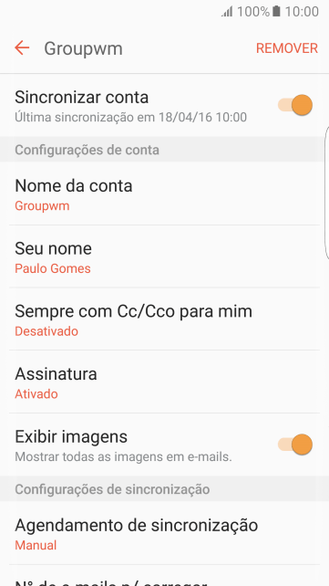 Pressione Agendamento de sincronização. Pressione Agendamento de sincronização.