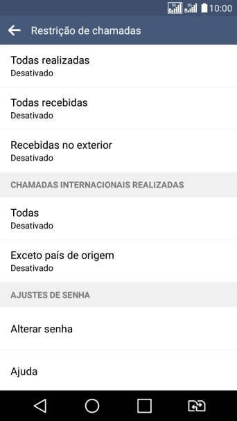 Pressione o tipo de bloqueio desejado. Pressione o tipo de bloqueio desejado.