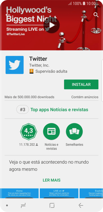 Pressione INSTALAR, e siga as indicações da tela para instalar o app. Pressione INSTALAR, e siga as indicações da tela para instalar o app.