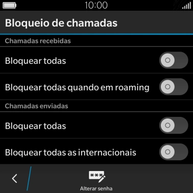 Pressione o indicador ao lado do tipo de bloqueio. Pressione o indicador ao lado do tipo de bloqueio.