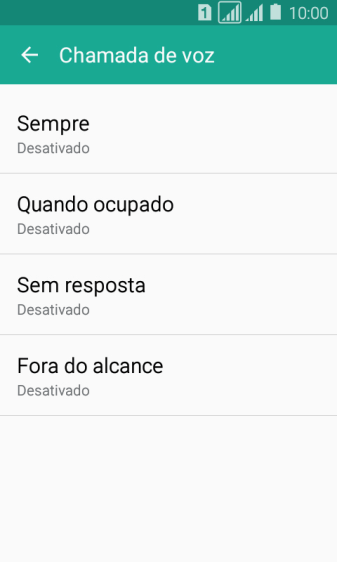 Pressione o tipo de encaminhamento desejado. Pressione o tipo de encaminhamento desejado.