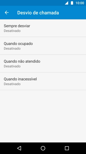 Pressione o tipo de encaminhamento desejado. Pressione o tipo de encaminhamento desejado.