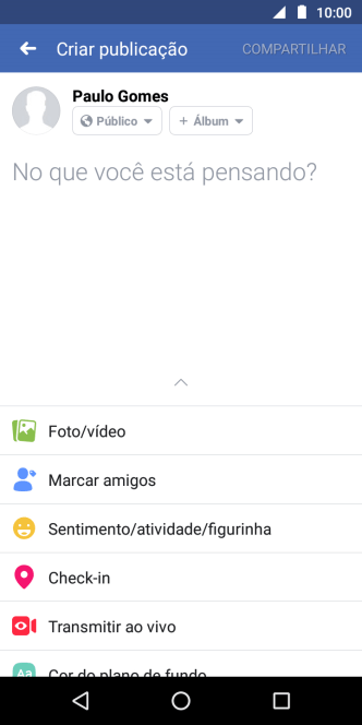 Pressione o campo de escrever, e digite o texto desejado. Pressione o campo de escrever, e digite o texto desejado.