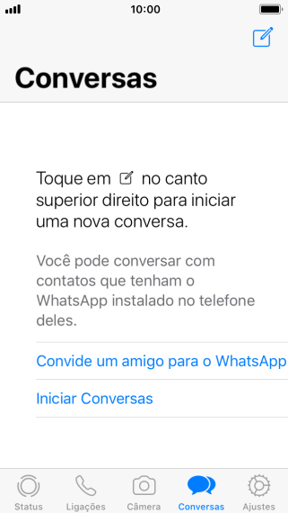 Pressione o ícone de nova mensagem. Pressione o ícone de nova mensagem.