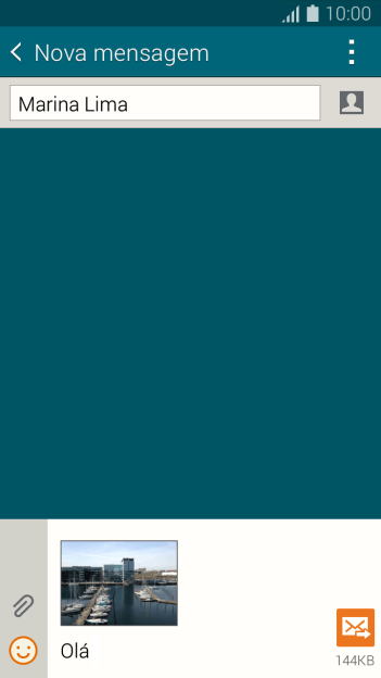 Pressione o ícone de enviar, quando você terminar de escrever a MMS. Pressione o ícone de enviar, quando você terminar de escrever a MMS.