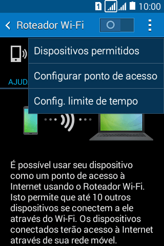 Pressione Configurar ponto de acesso. Pressione Configurar ponto de acesso.