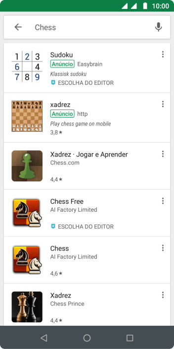 Pressione o app desejado. Pressione o app desejado.