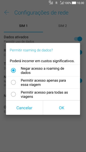 Pressione a configuração desejada. Pressione a configuração desejada.
