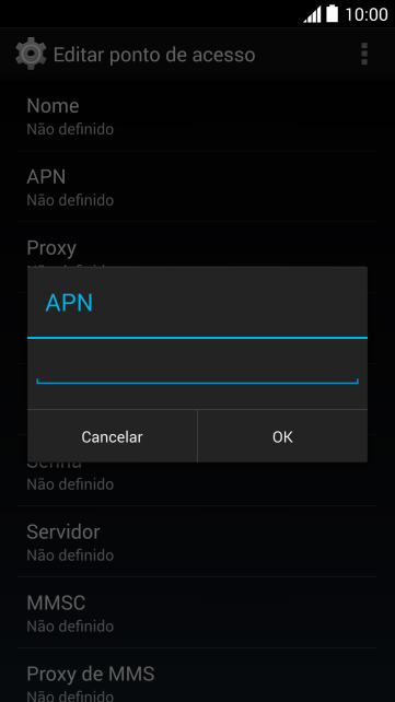 Digite mms.tim.br e pressione OK. Digite mms.tim.br e pressione OK.