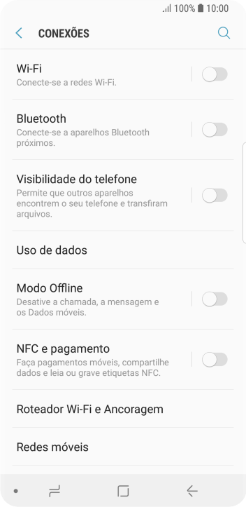 Pressione Redes móveis. Pressione Redes móveis.