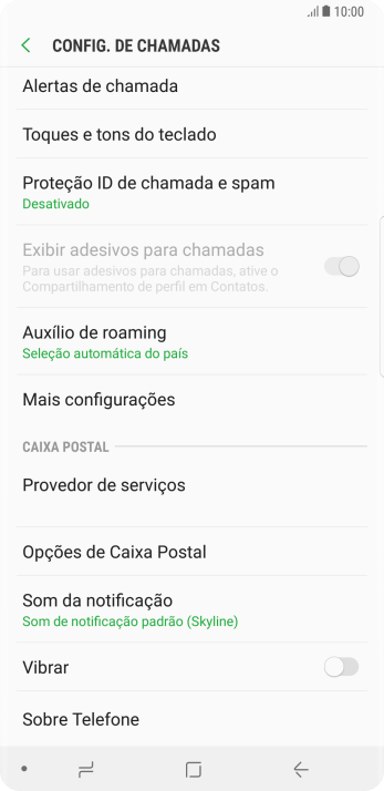Pressione Mais configurações. Pressione Mais configurações.