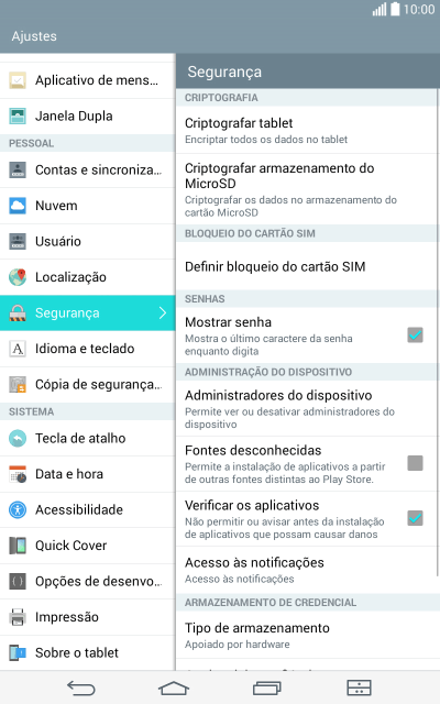 Pressione Definir bloqueio do cartão SIM. Pressione Definir bloqueio do cartão SIM.