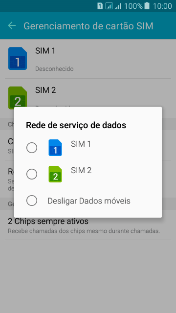 Pressione o chip desejado. Pressione o chip desejado.