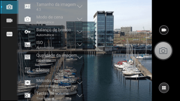 Pressione o ícone de configurações da câmera de vídeo. Pressione o ícone de configurações da câmera de vídeo.